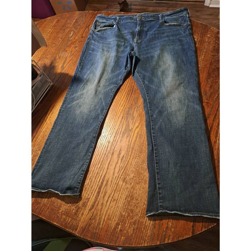 American Eagle Classic Mens 44x32 Bootcut Denim Blue Jeans Casual Pants